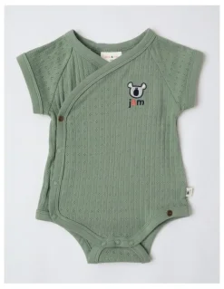 Jack & Milly Newborn Baby Embroidered Pointelle Gift Set in Sage