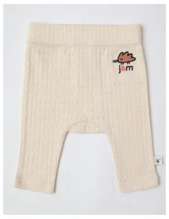 Jack & Milly Newborn Baby Embroidered Pointelle Gift Set in Oatmeal