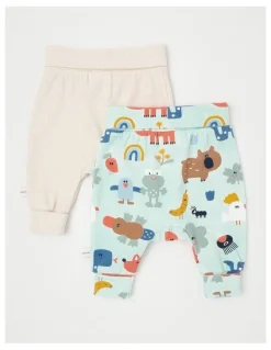 Jack & Milly Newborn Naturals Sunny 2 Pack Legging Set in Oat Marle