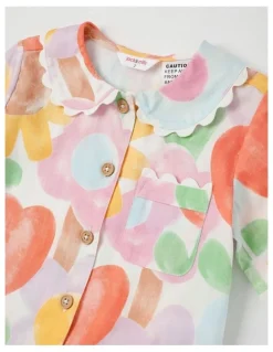 Jack & Milly Nina Woven Pyjama Set in Watercolour Floral Print