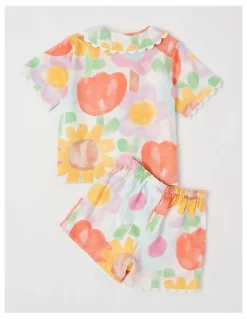 Jack & Milly Nina Woven Pyjama Set in Watercolour Floral Print