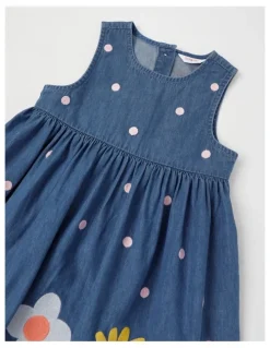 Jack & Milly Noni Chambray Dress with Ric Rac Trim in Denim
