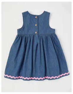 Jack & Milly Noni Chambray Dress with Ric Rac Trim in Denim