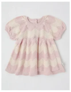 Jack & Milly Penny Knit Pointelle Dress in Pink