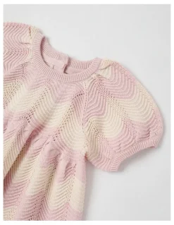 Jack & Milly Penny Knit Pointelle Dress in Pink