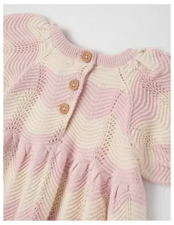 Jack & Milly Penny Knit Pointelle Dress in Pink