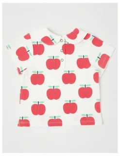 Jack & Milly Pheoebe Rib Top in Apple Print in Cream