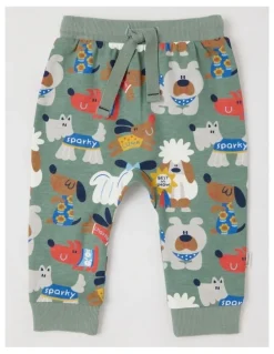 Jack & Milly Ricky Fleece Tracksuit Set with Best In Show Print in Sage
