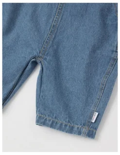 Jack & Milly Roy Denim Overall and Doggo Print Tee Set in Denim