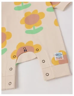 Jack & Milly Spider French Terry Romper with Sunny Print in Oatmeal
