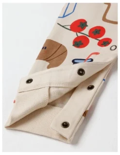 Jack & Milly Spider French Terry Romper with Breaky Print in Oatmeal