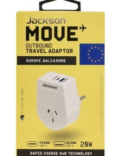 Jackson Move PD20W USB-A + USB-C Outbound Adaptor EU & Bali