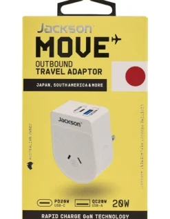 Jackson Move PD20W USB-A USB-C Outbound Adaptor Japan & South America