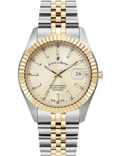 Jacques Du Manoir Swiss Inspiration Business Date Two Tone, Gold Dial Watch