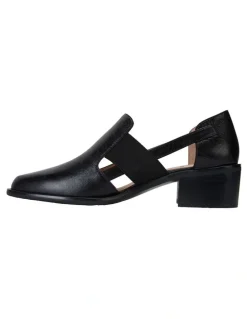 Jane Debster Expose Black Oil Heeled Shoes