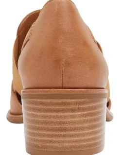 Jane Debster Expose Heeled Shoes in Tan Leather