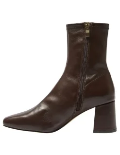 Jane Debster Lantana Leather Boots in Chocolate Stretch