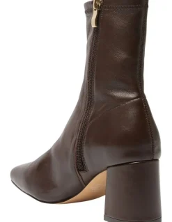 Jane Debster Lantana Leather Boots in Chocolate Stretch