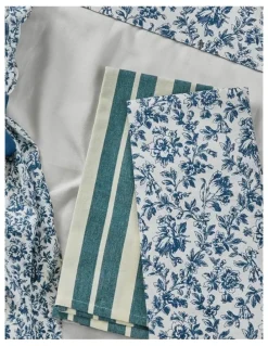 J.Elliot Home Floral Sonata Tea Towel 2 Pack in Blue