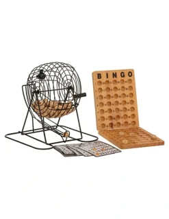 Jenjo Bingo 75 Player Set With Metal Cage & Wooden Scoreboard