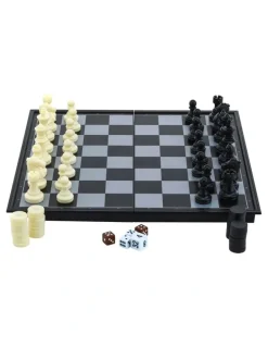 Jenjo 3 in 1 Magnetic Chess, Checkers & Backgammom Foldable Board Game