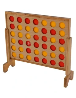 Jenjo Mega Plywood Connect Four In A Row Game Set 69X79Cm