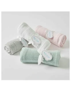 Jiggle & Giggle Cotton Cellular Weave Blanket 70x90cm in Multi