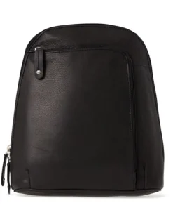 Joan Weisz Leather Front Zip Backpack 3990 in Black
