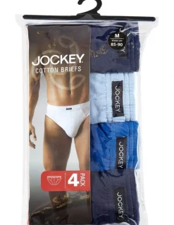 Jockey Cotton Briefs 4 Pack in Navy/Blue