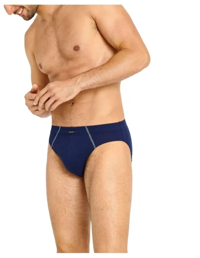 Jockey Cotton Briefs 4 Pack in Navy/Blue
