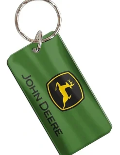 John Deere Rectangular Key Ring/Chain Trademark Premium Acylic in Green/Black