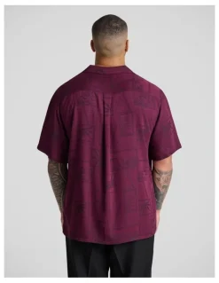 Johnny Bigg Basque Relaxed Fit Shirt in Burgundy