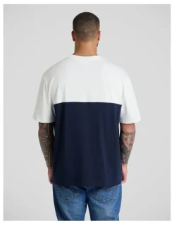 Johnny Bigg Block Panel Relaxed Fit Tee in Navy