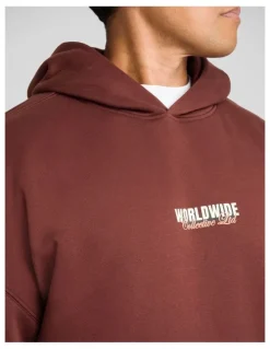 Johnny Bigg Collective Relaxed Fit Hoodie in Ox Blood