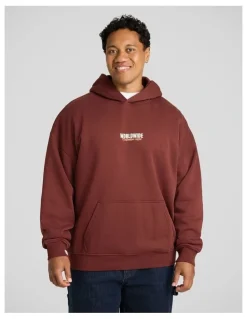 Johnny Bigg Collective Relaxed Fit Hoodie in Ox Blood