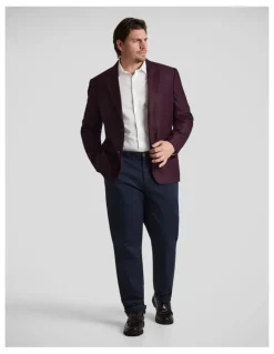 Johnny Bigg Elias Textured Blazer in Burgundy