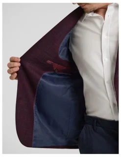 Johnny Bigg Elias Textured Blazer in Burgundy