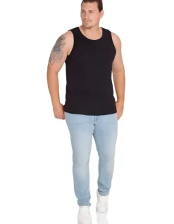 Johnny Bigg Essential Rib Singlet in Black