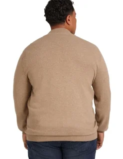 Johnny Bigg Everyday 1/4 Zip Sweater in Camel