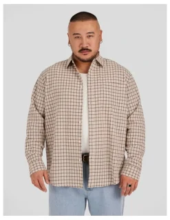 Johnny Bigg Kurt Check Relaxed Shirt in Brown