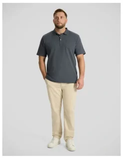 Johnny Bigg Oliver Textured Polo in Steel Blue
