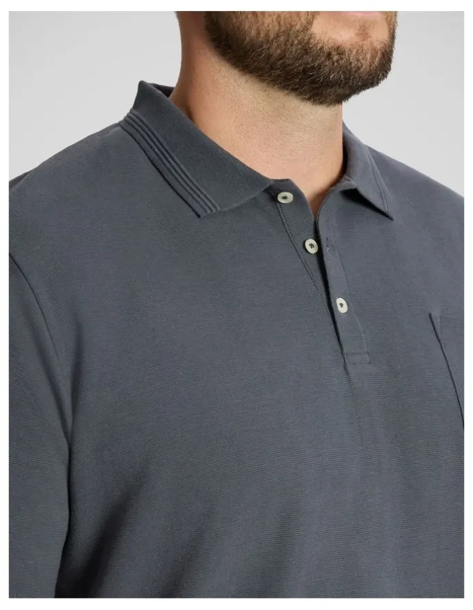 Johnny Bigg Oliver Textured Polo in Steel Blue