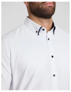 Johnny Bigg Roman Dobby Smart Shirt in White
