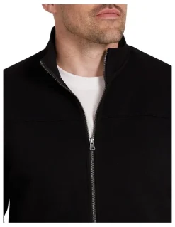 Johnny Bigg Simeon Textured Zip Through in Black