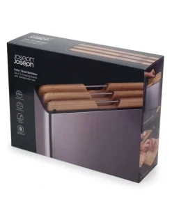 Joseph Joseph Folio Steel Bamboo 3 Piece Board Set in Stainless Steel