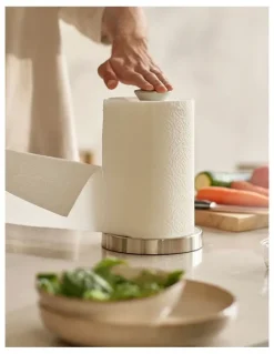 Joseph Joseph Push&Tear Kitchen Roll Holder in Stone