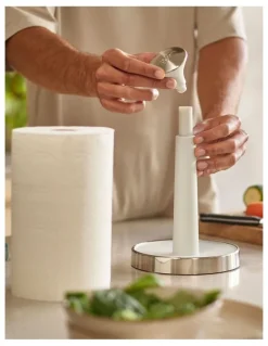 Joseph Joseph Push&Tear Kitchen Roll Holder in Stone