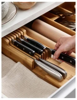 Joseph Joseph 2 Tier Drawer Store Knife Organiser in Bamboo