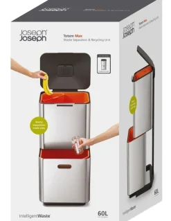 Joseph Joseph Totem Bin Max 60L in Stainless Steel