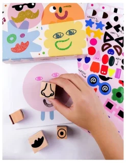 Journey of Something Cool Faces Wooden Stamp Kit